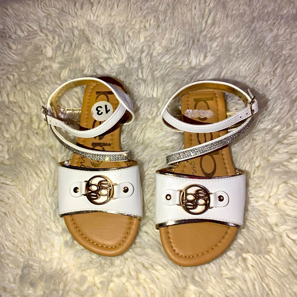White BEBE girls Sandles